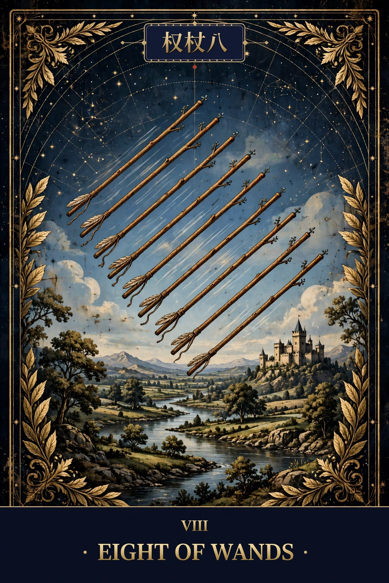 权杖八 (EIGHT OF WANDS)