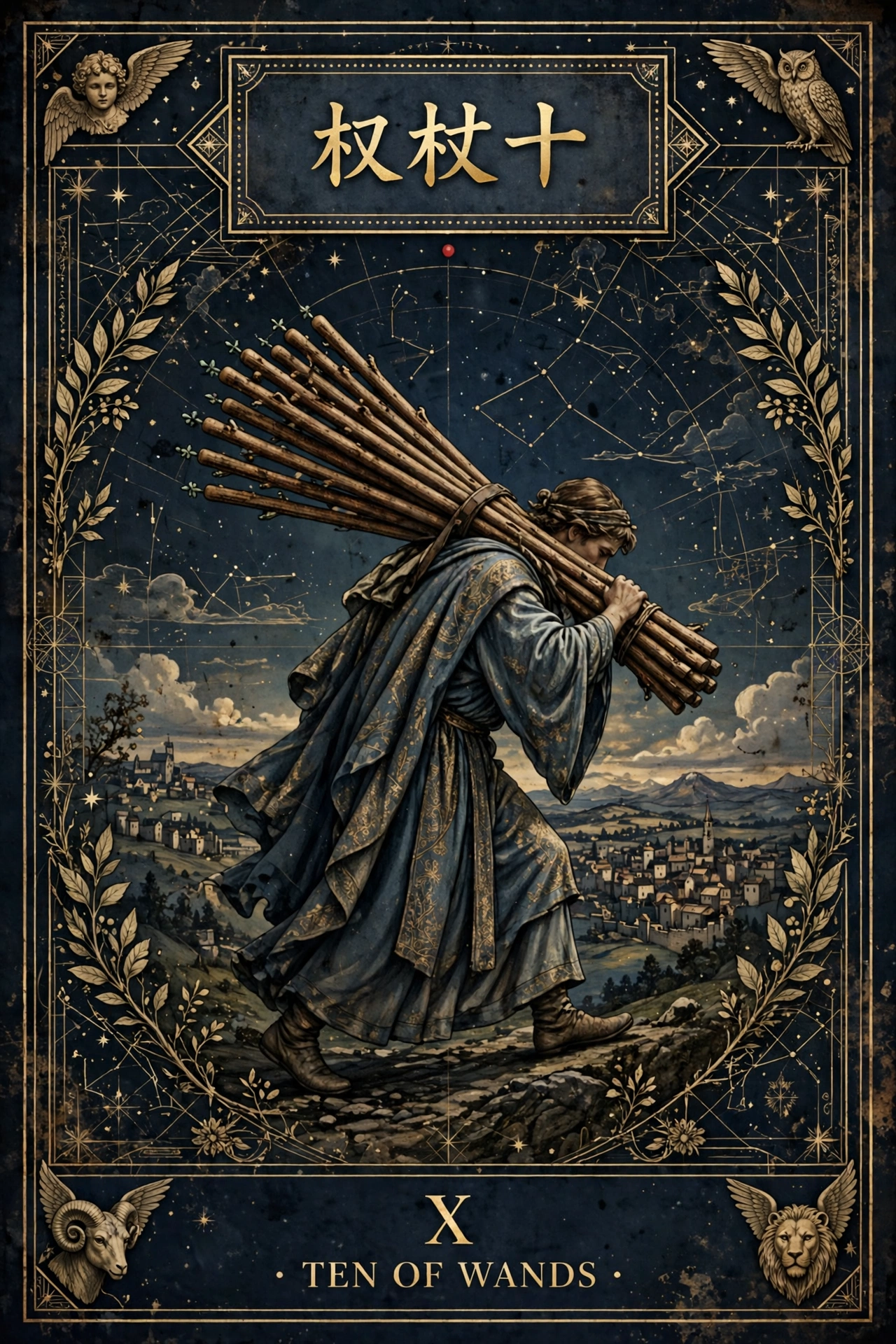 权杖十 (TEN OF WANDS)